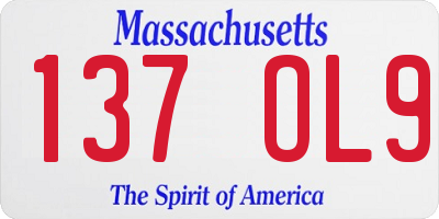 MA license plate 137OL9
