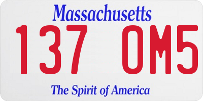 MA license plate 137OM5