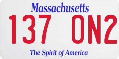 MA license plate 137ON2