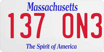 MA license plate 137ON3