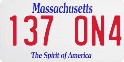 MA license plate 137ON4