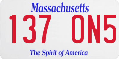 MA license plate 137ON5