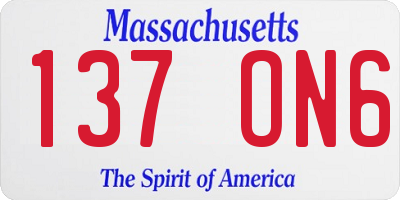 MA license plate 137ON6