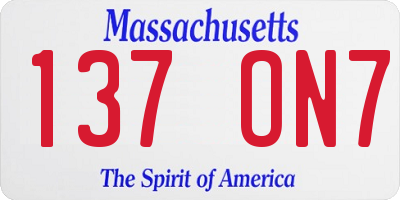MA license plate 137ON7