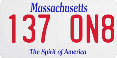 MA license plate 137ON8
