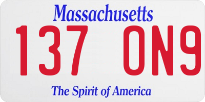 MA license plate 137ON9