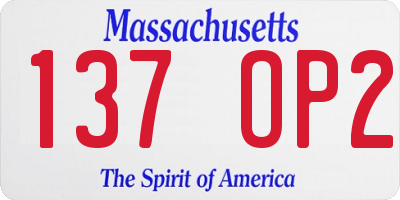 MA license plate 137OP2