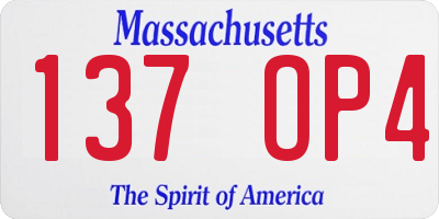 MA license plate 137OP4