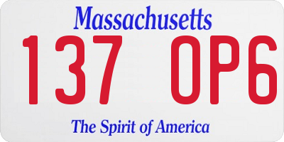 MA license plate 137OP6