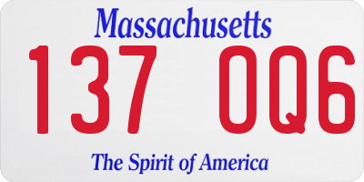 MA license plate 137OQ6