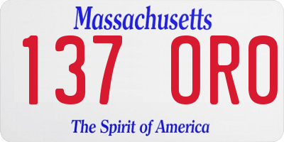 MA license plate 137OR0
