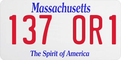 MA license plate 137OR1