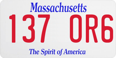 MA license plate 137OR6
