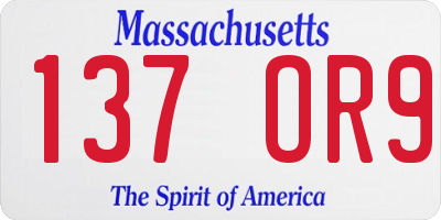 MA license plate 137OR9