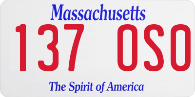 MA license plate 137OS0
