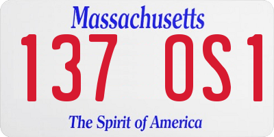 MA license plate 137OS1