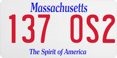 MA license plate 137OS2