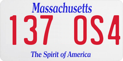 MA license plate 137OS4