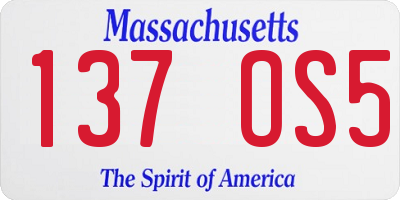MA license plate 137OS5