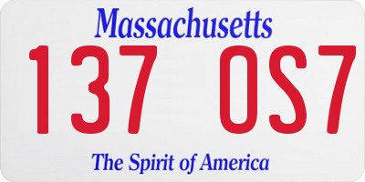 MA license plate 137OS7