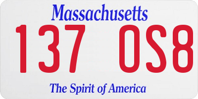 MA license plate 137OS8