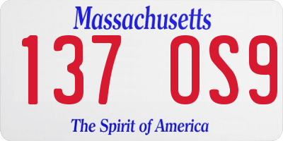 MA license plate 137OS9