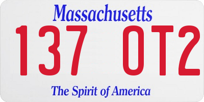 MA license plate 137OT2