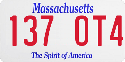 MA license plate 137OT4