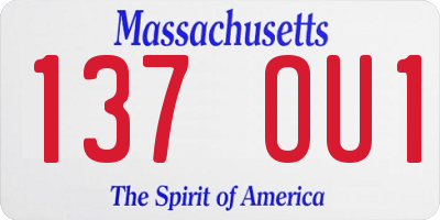 MA license plate 137OU1