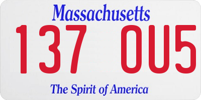 MA license plate 137OU5