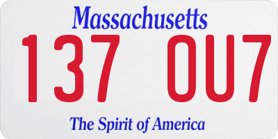 MA license plate 137OU7