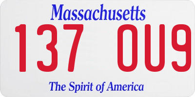 MA license plate 137OU9