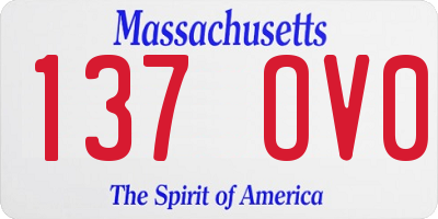 MA license plate 137OV0
