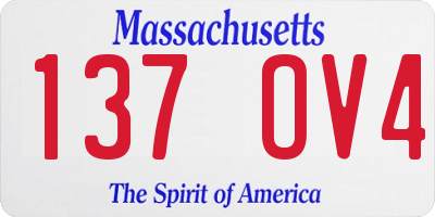 MA license plate 137OV4