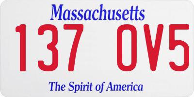 MA license plate 137OV5