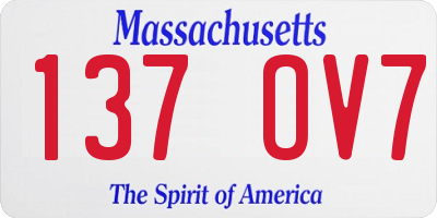MA license plate 137OV7