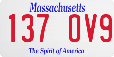 MA license plate 137OV9