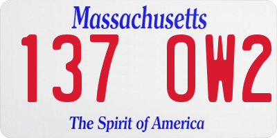 MA license plate 137OW2