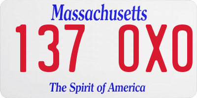 MA license plate 137OX0