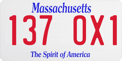 MA license plate 137OX1