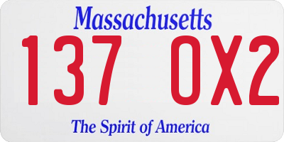 MA license plate 137OX2