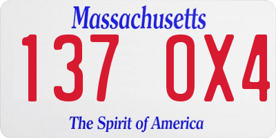 MA license plate 137OX4