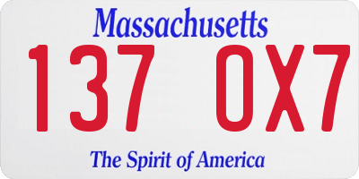 MA license plate 137OX7