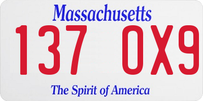 MA license plate 137OX9