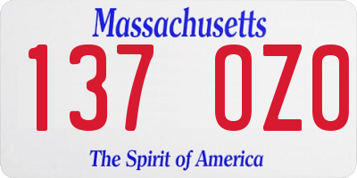 MA license plate 137OZ0