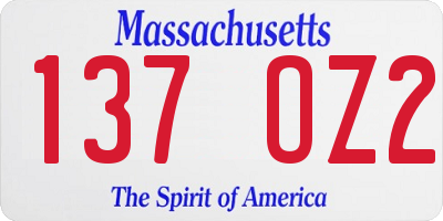 MA license plate 137OZ2