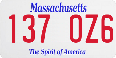 MA license plate 137OZ6