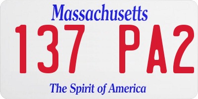 MA license plate 137PA2