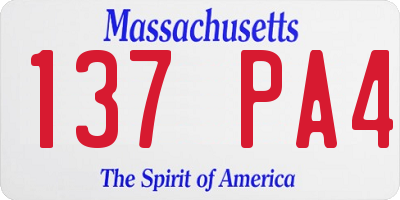 MA license plate 137PA4