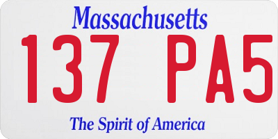 MA license plate 137PA5